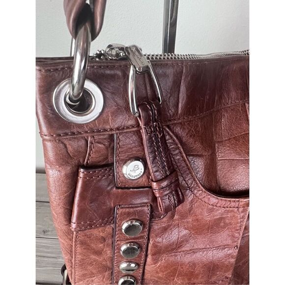 B. Makowsky Genuine Leather Hobo Studded Hobo Shoulder Bag - Picture 8 of 16